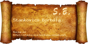 Stankovics Borbála névjegykártya