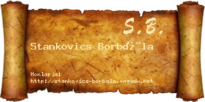 Stankovics Borbála névjegykártya